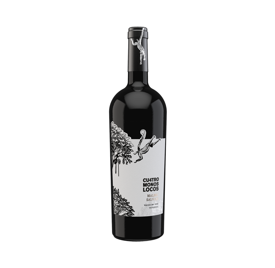 Vino Casa la Primavera Cuatro Monos Locos Malbec Botella 750 cc