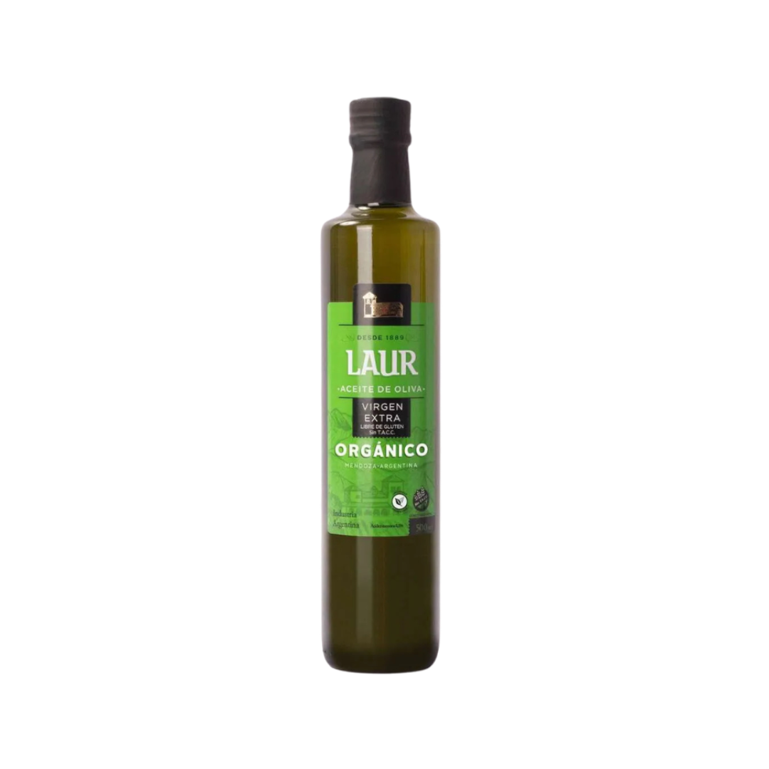 Laur Organico Vidrio Aceite de Oliva Botella 500 cc