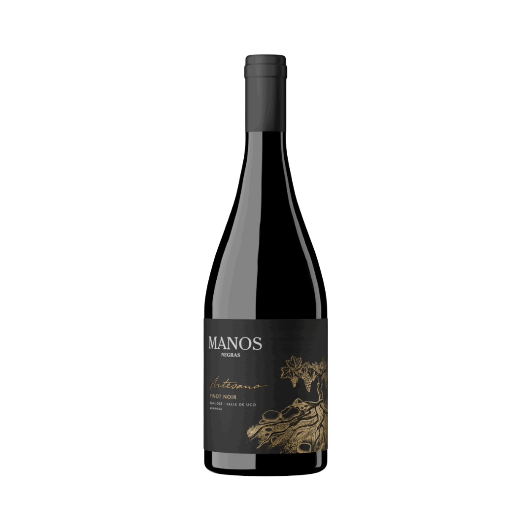 Vino Manos Negras Artesano Pinot Noir Botella 750 cc