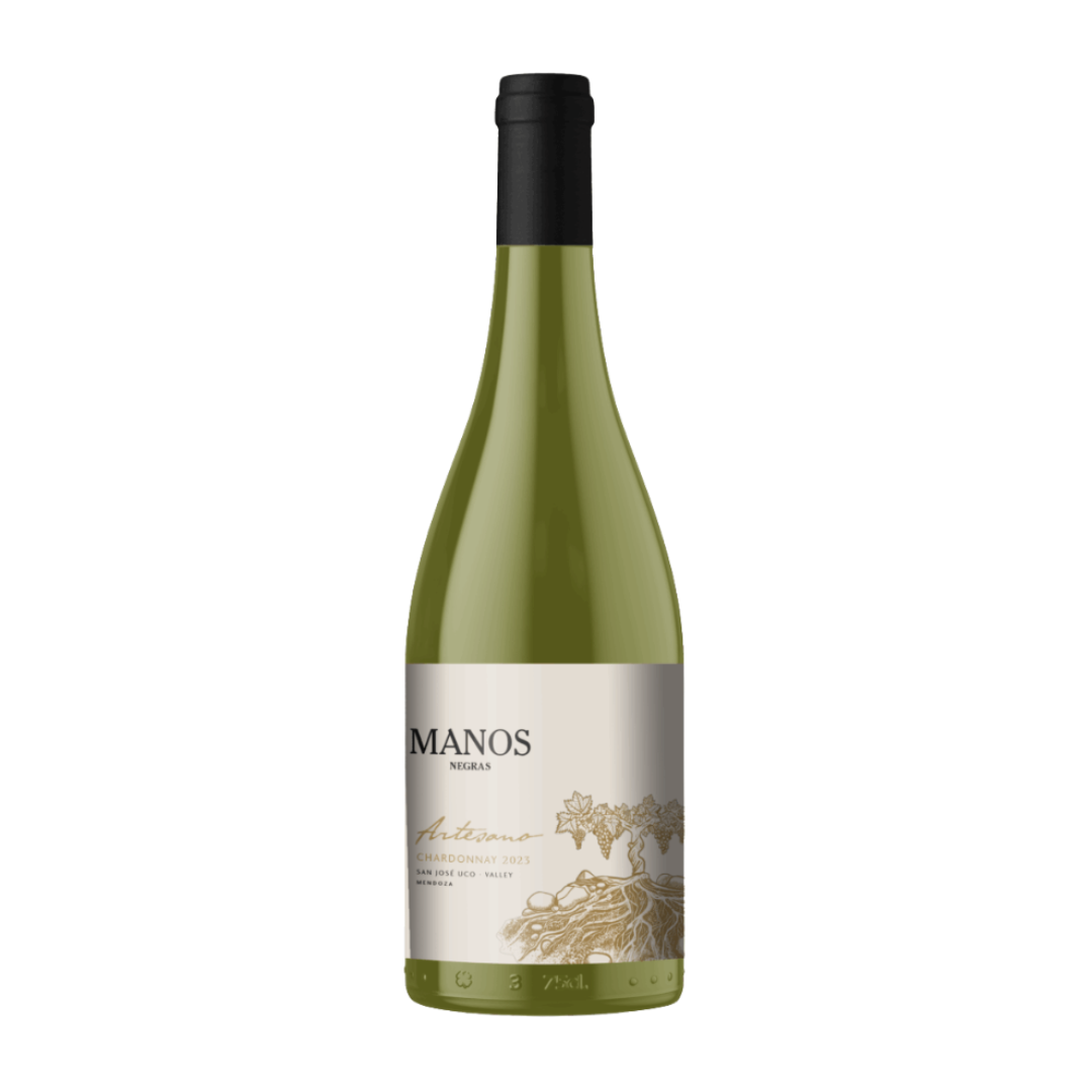 Vino Manos Negras Artesano Chardonnay Botella 750 cc
